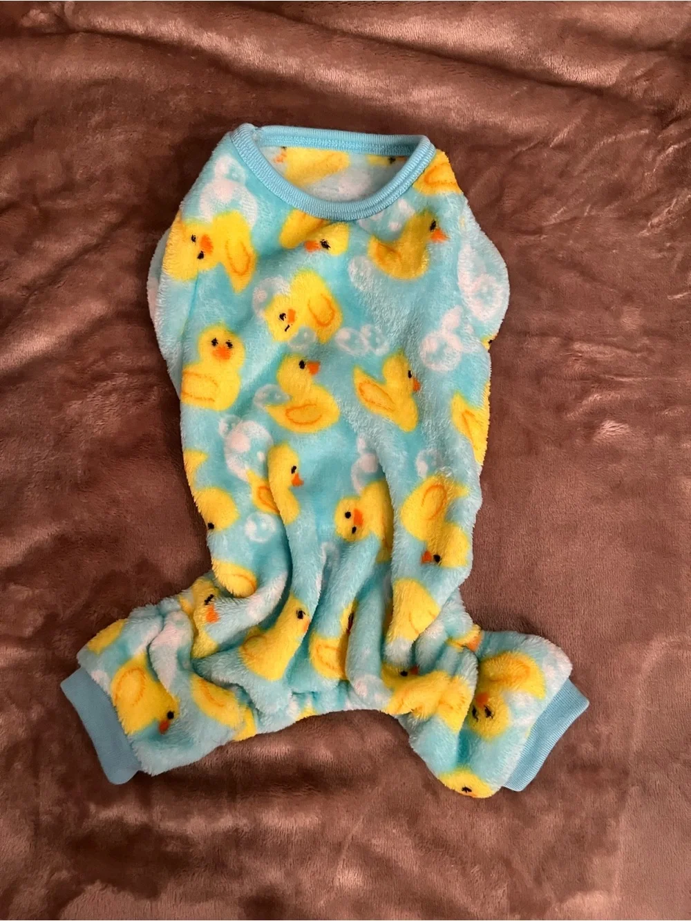 XS Frisco Rubber Duck Fleece Dog Pajamas